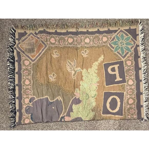 Winnie the Pooh Tapestry Blanket Disney Classic Pooh Goodwin Weavers Rare - Picture 7 of 7